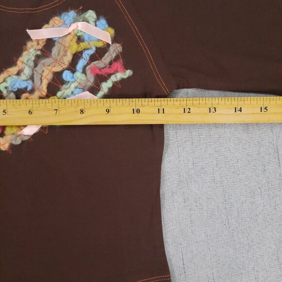 Little Mass Girls Outfit 6 Brown Yarn Top & Blue Flare Jeans Y2K Boho 2000s - Picture 12 of 16